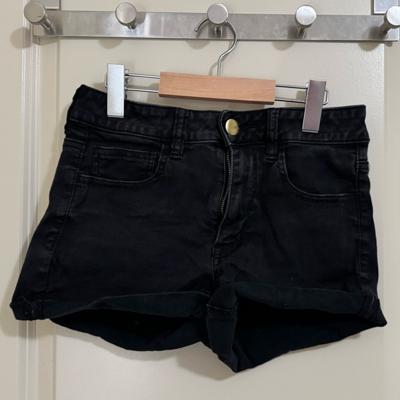 American Eagle Shorts - Super Super Stretch Mid Rise Black - Picture 1 of 2